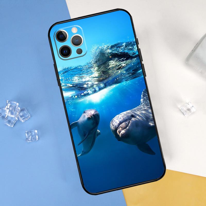 Ocean Dolphin Phone Case For iPhone 16 Pro Max 16e 12 13 Mini 11 14 15 Pro Max XR 15 16 Plus Cover Shell