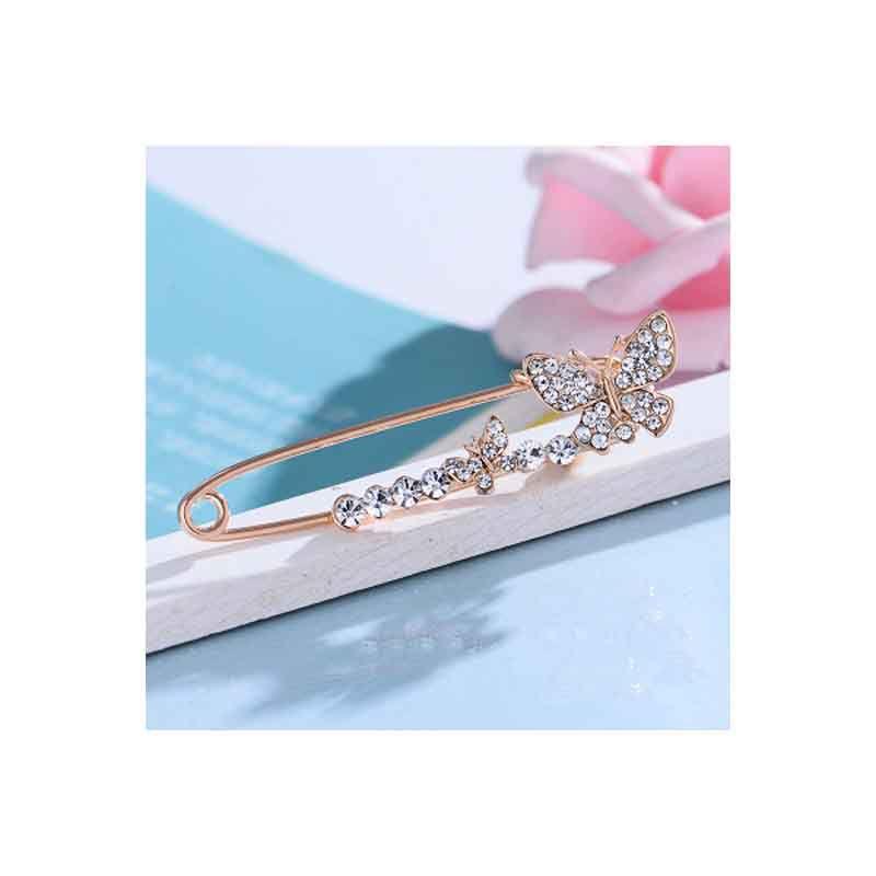 Fashion Women Crystal Rhinestone Pins  Brooches Butterfly Corsage Jewelry