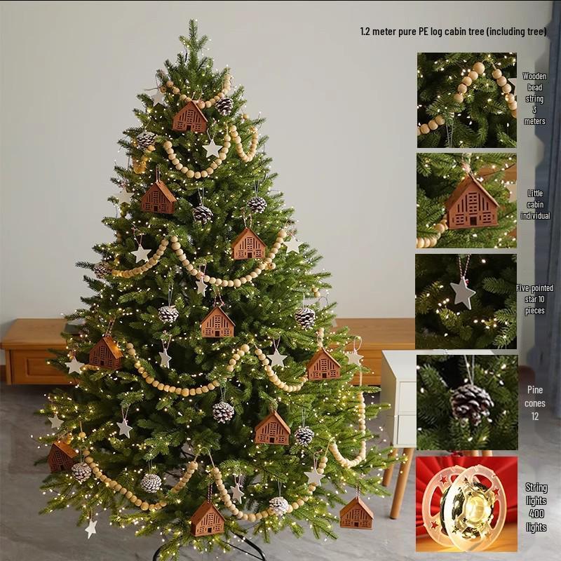 2025 Large Luminous Christmas Tree with Ornaments for Indoor Decoration