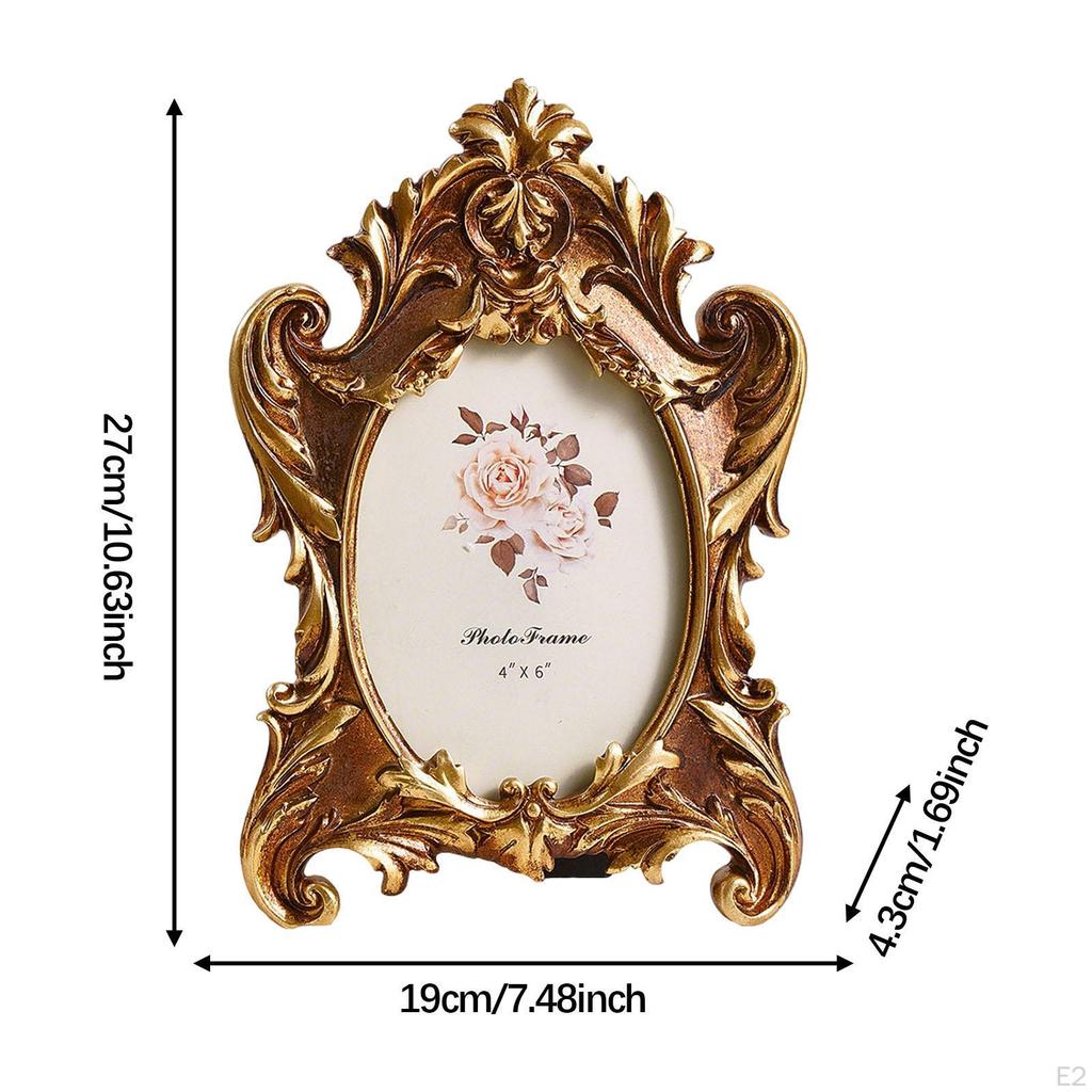 Retro Picture Frame Embossed Photo DIY European Tabletop Decoration Holder for Countertop