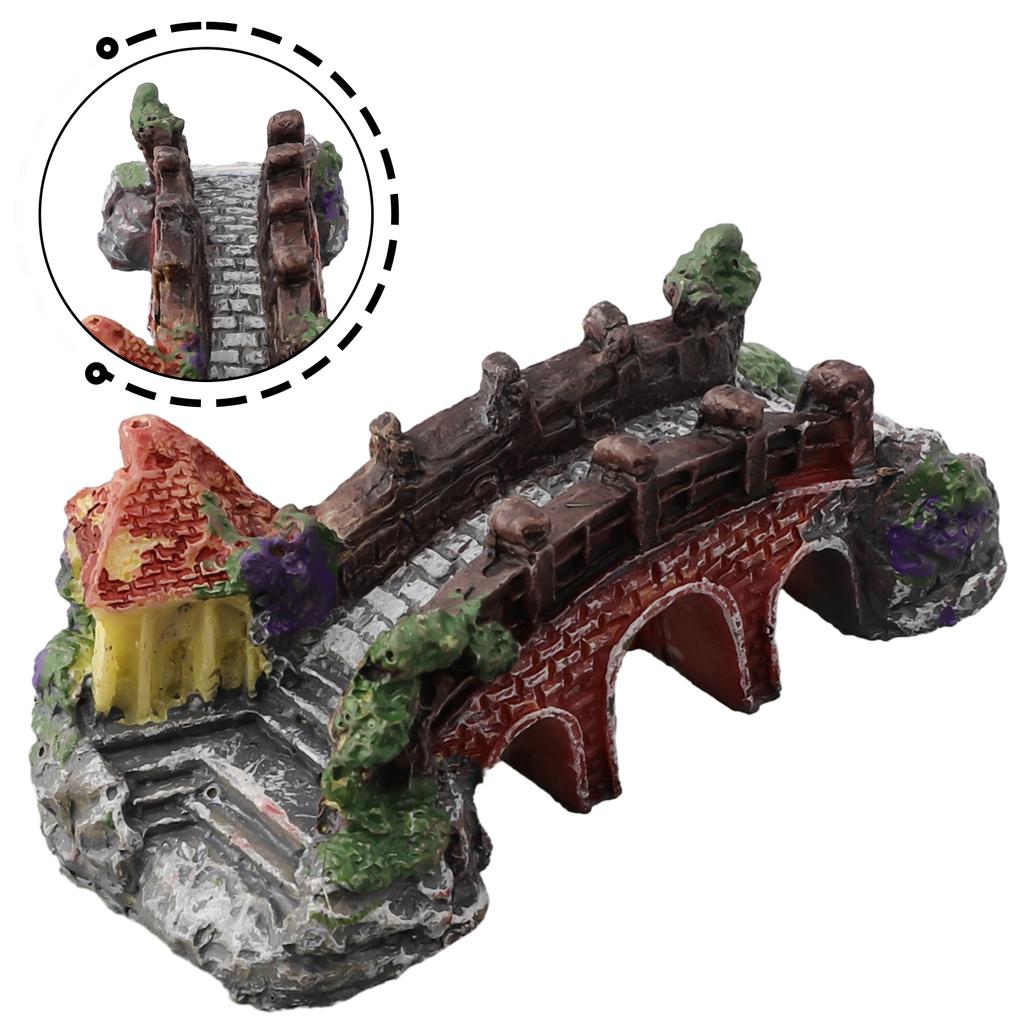 Aquarium Fish Tank Decor Rockery And Bridge Aquarium Ornaments Bridge Pavilion Tree Rockery Pet Supplies Tree Plants