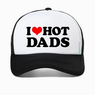 I Love Hot Dads Baseball Cap Harajuku High Quality Trucker Hats Adjustable Outdoor Sport Summer Breathable Mesh Caps