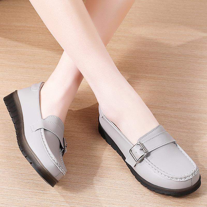 Spring and Autumn Moccasins, Women's Flat Shoes, Women's Single Shoes, Soft-soled Non-slip Work Shoes, Versatile Casual Shoes