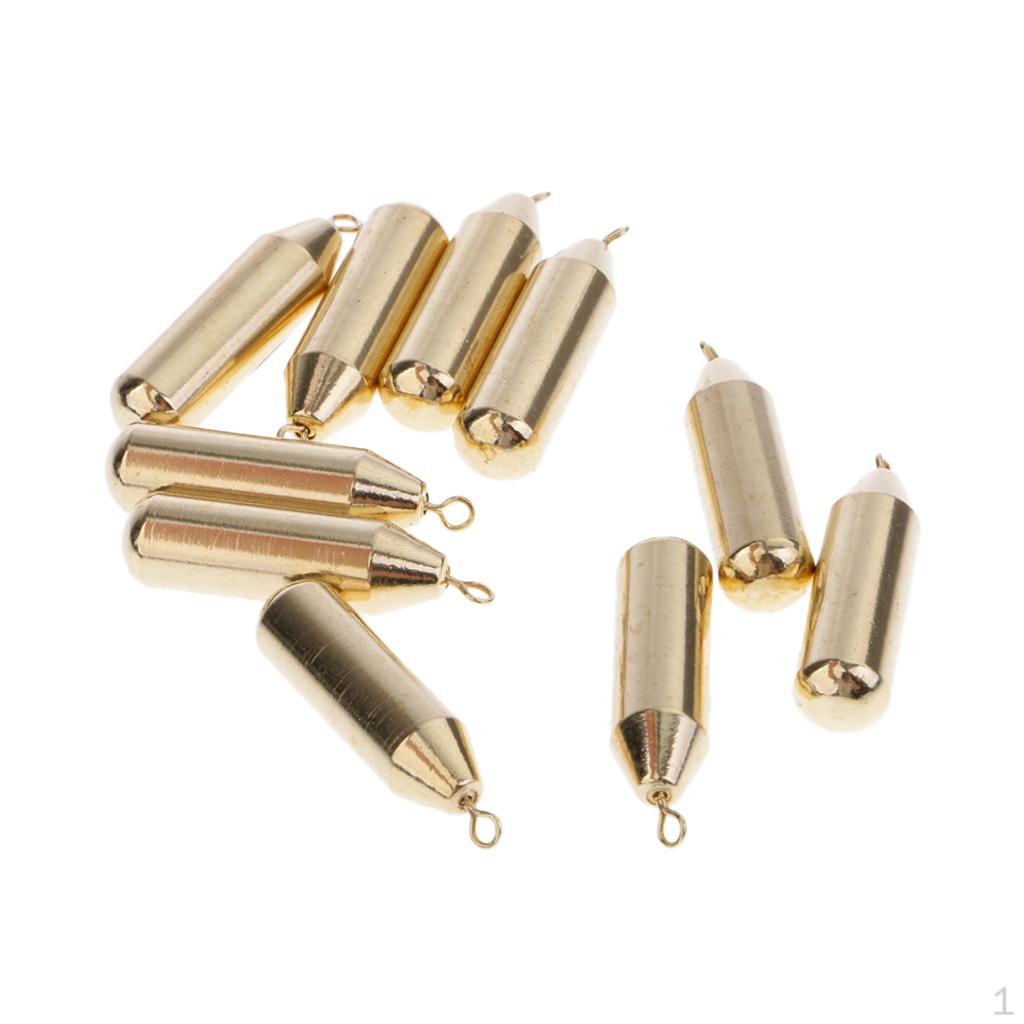 10 Pieces Assorted Sinker Bulk Set Pivoting Casting Drop Gold