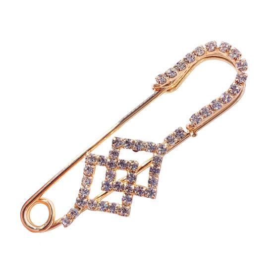 Safety Pin Brooch for Women Rhinestone Decorative Shawl Sweater Clip Alloy Safety Pins for Dress Shirt Cardigan