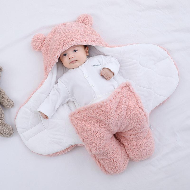 

High Quality Warm Winter Baby Stroller Wrap Blanket Newborn Soft Fluffy Swaddle Sleeping