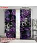 2pcs   plane printing Curtains a Skull with Top Hat And Roses Versatile 100% Polyester (without rod) Home Decor Use for Season