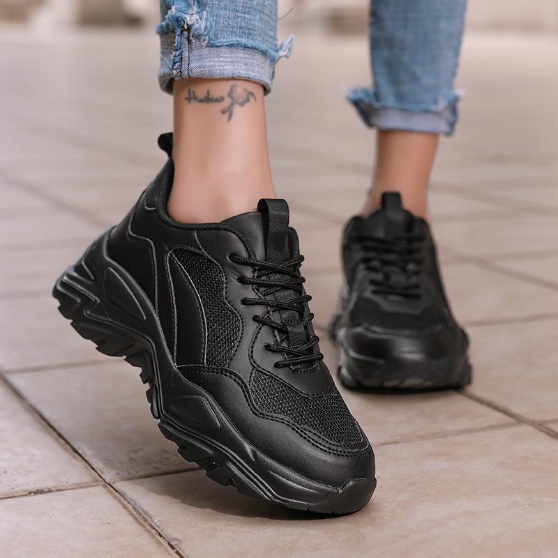 New couple sports shoes round head casual shoes outdoor breathable dad shoes