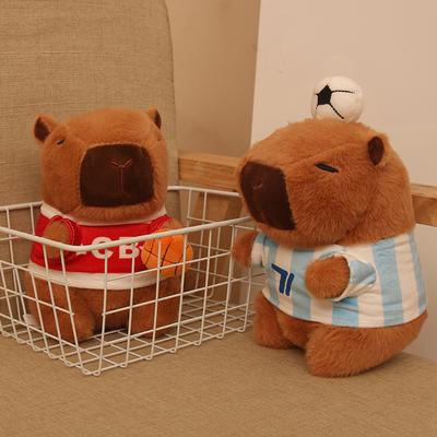 Niedlich niedlich Anziehen Sport Kapibara Plüschtier Puppe Wasserschwein 8 Zoll Greifautomat Puppe Geschenk