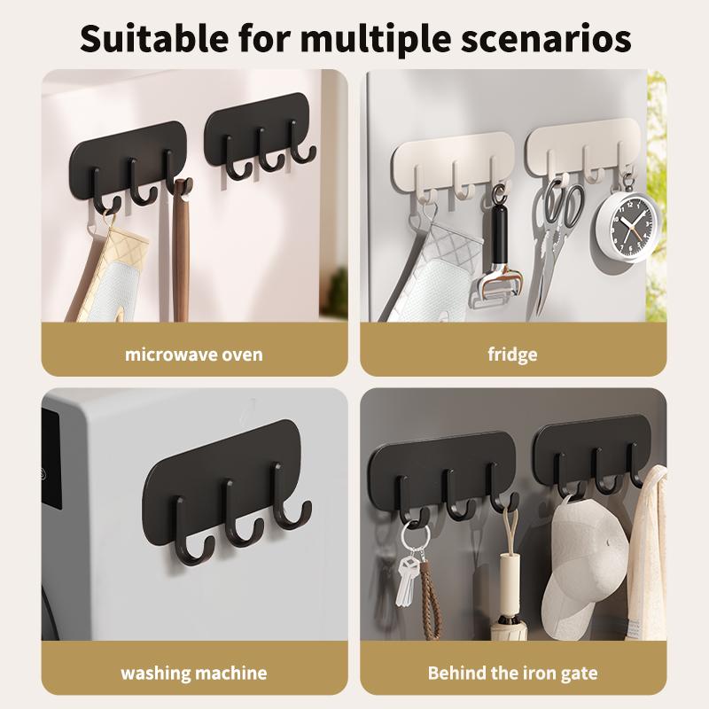 Refrigerator Magnetic Hook, Household Key, Soup Spoon, Wall Mounted Miscellaneous Sorting Rack, Door Rear Non Perforated Hook