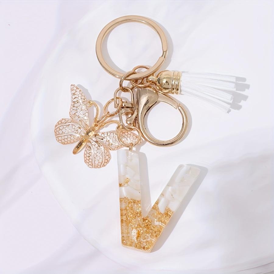 Keychain Pendant fashionable butterfly and initial key chain car decoration pendant, backpack key chain decoration
