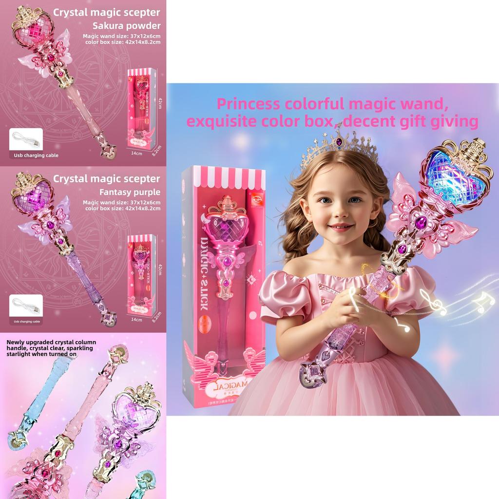 Girl Light Sound Crystal Magic Wand With Music And Flashing For Children Entertainment Play