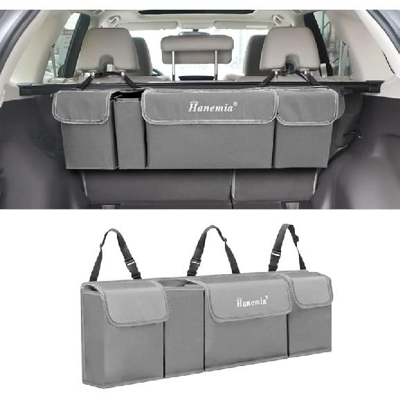 Car Trunk Organizer And Storage, Backseat Hanging Organizer For SUV, Truck, MPV, Waterproof, Collapsible Cargo Storage Bag With 4 Pockets, Car