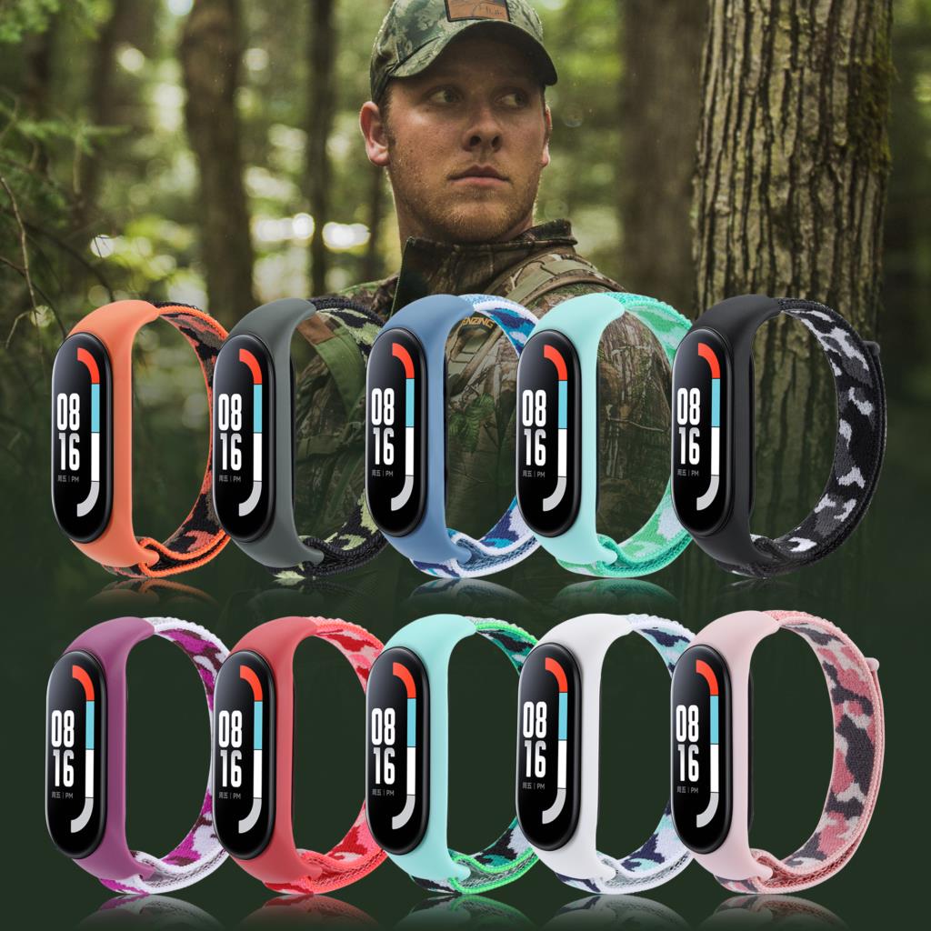 Bracelet for Mi Band 7 6 Strap Nylon Sport Loop Watch Belt Pulsera Correa Mi Band 4 Wristband for Xiaomi Mi Band 5 4 3 Bracelet