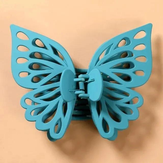 

Модная заколка-краб для волос в виде бабочки для женщин, элегантные геометрические зажимы, заколка для волос на затылок, акриловые заколки-бабочки, аксессуары для волос для девочек синий