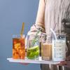 YOMDID Transparent Glass Cup Creative Measuring Cup Milk Yogurt Coffee Tea Cup With Scale Durable Tea Juice Cup With Straw 300ml