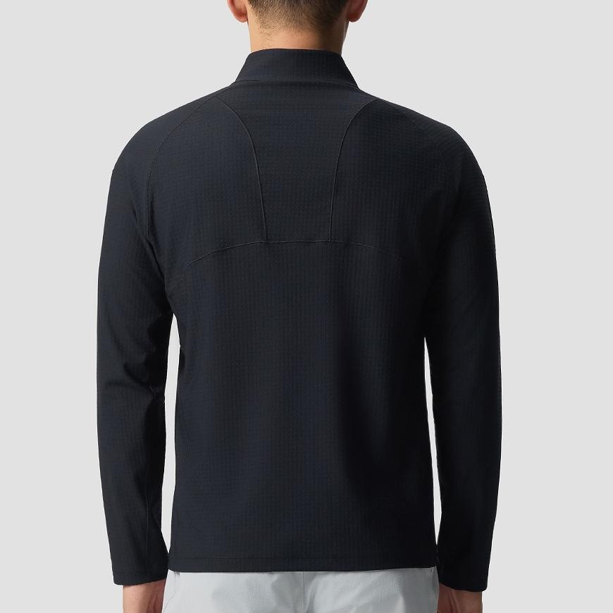Men's Saucony Knitwear Men's Jet Black Stand Collar Moderate