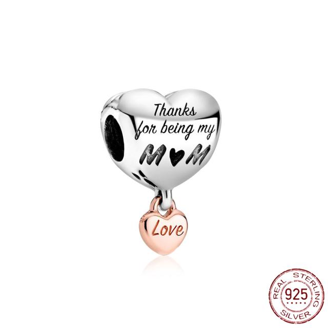 925 Sterling Silver   Autumn New Charm Flower Pink Series Charm Beads Fit Original Bracelets Women Jewelry