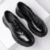 New Designer Business Leather Shoes for Men British Fashion Casual Platform Shoes Male Spring Autumn Black Dress Shoe Man
