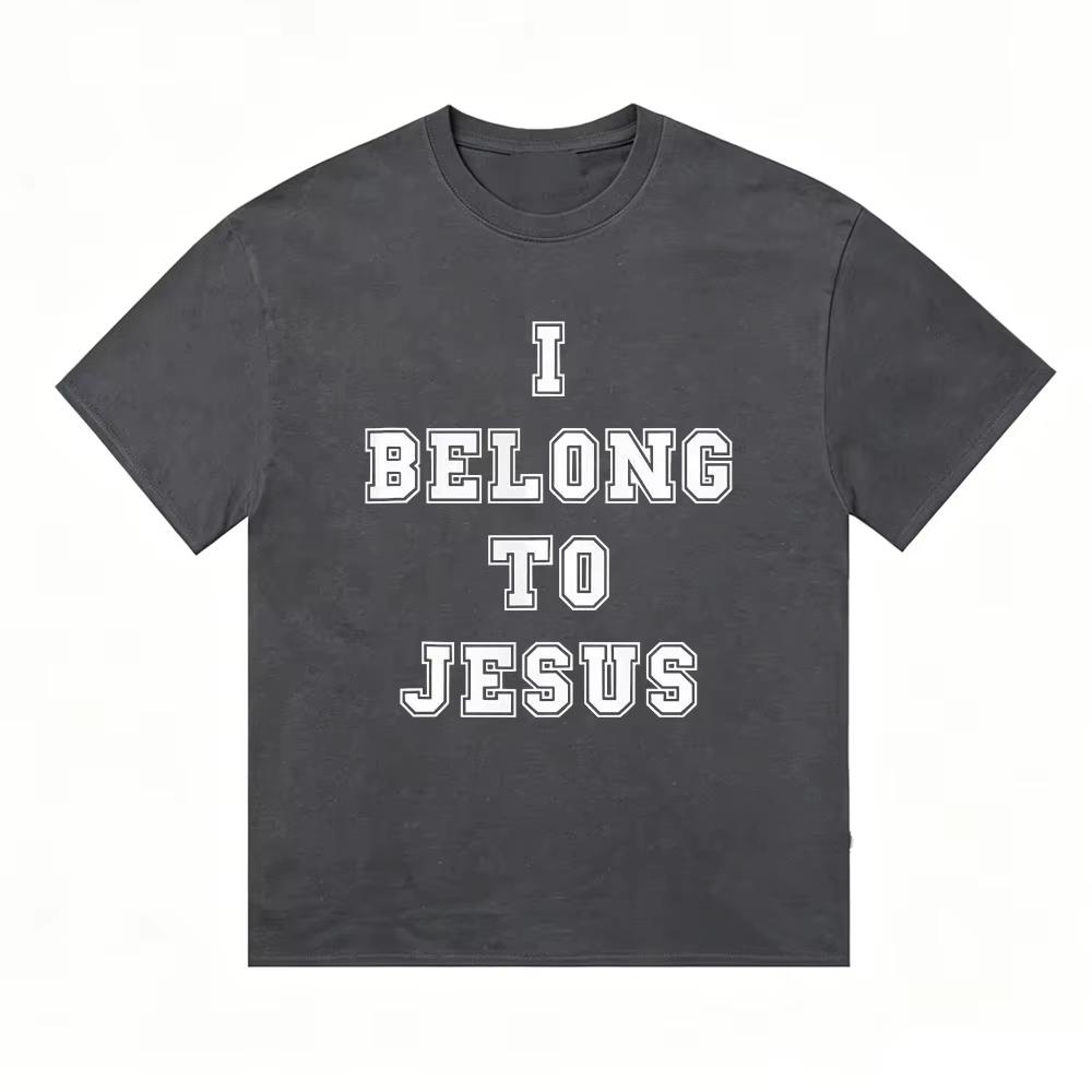 2026 Summer Hot Sale I Belong To Jesus Cotton T-Shirt Unisex Unisex Y2k Gothic Fashion Casual Breathable Short Sleeve Casual Tees