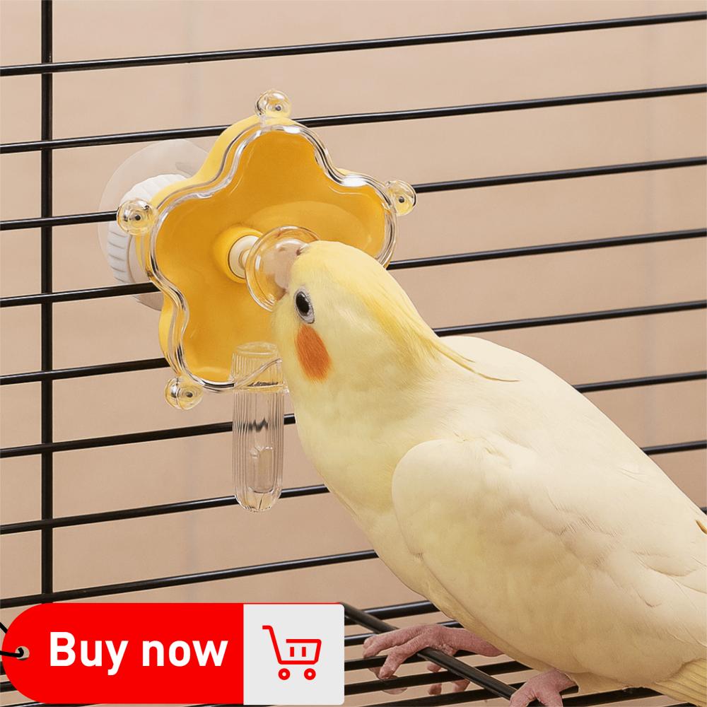 Bird Cage Accessory Flowers Shape Rotating Bird Feeder Adjustable Gnawing Function Parrot Plastic Bird Foraging Pet Parrot