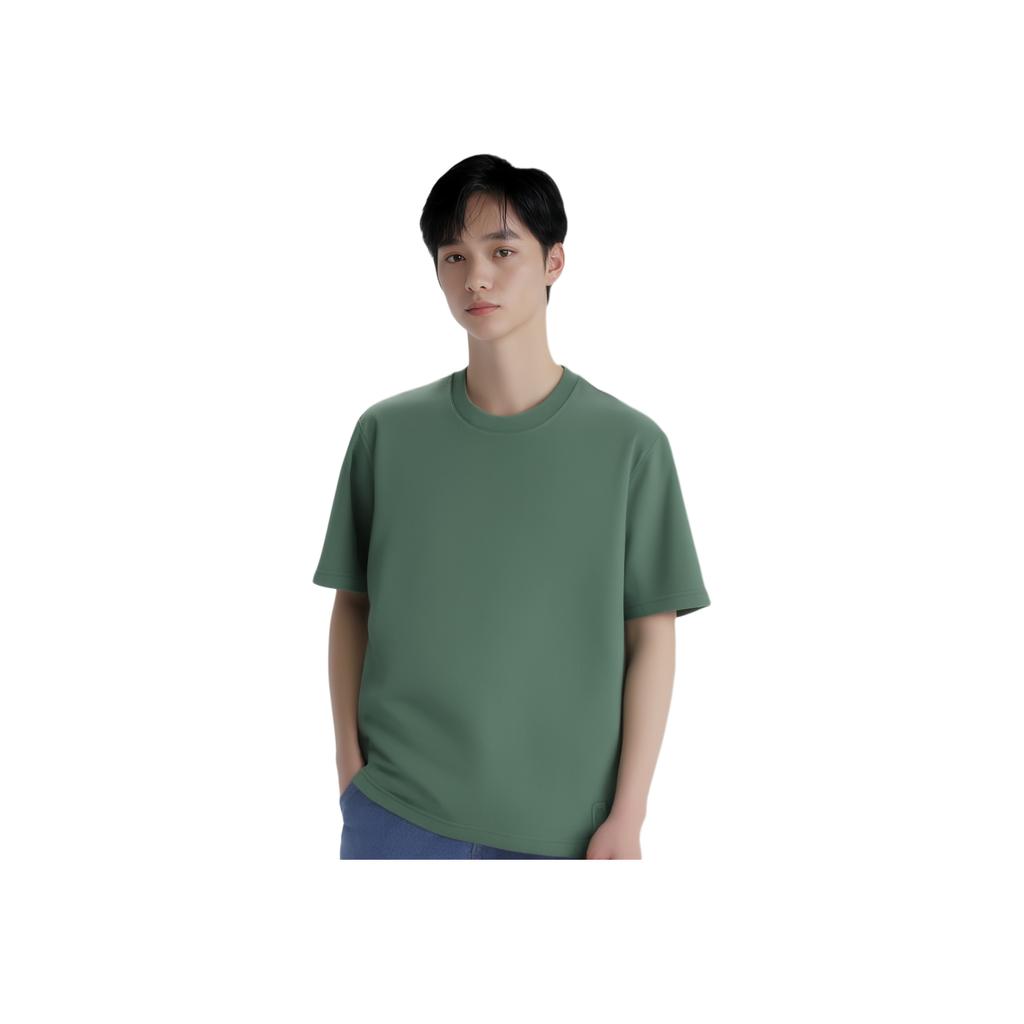 Li Ning China Color Series Solid Color Round Neck Casual Loose Pullover Short Sleeve T-Shirt Unisex T-Shirt Deep-Palace-Green AHST587-3