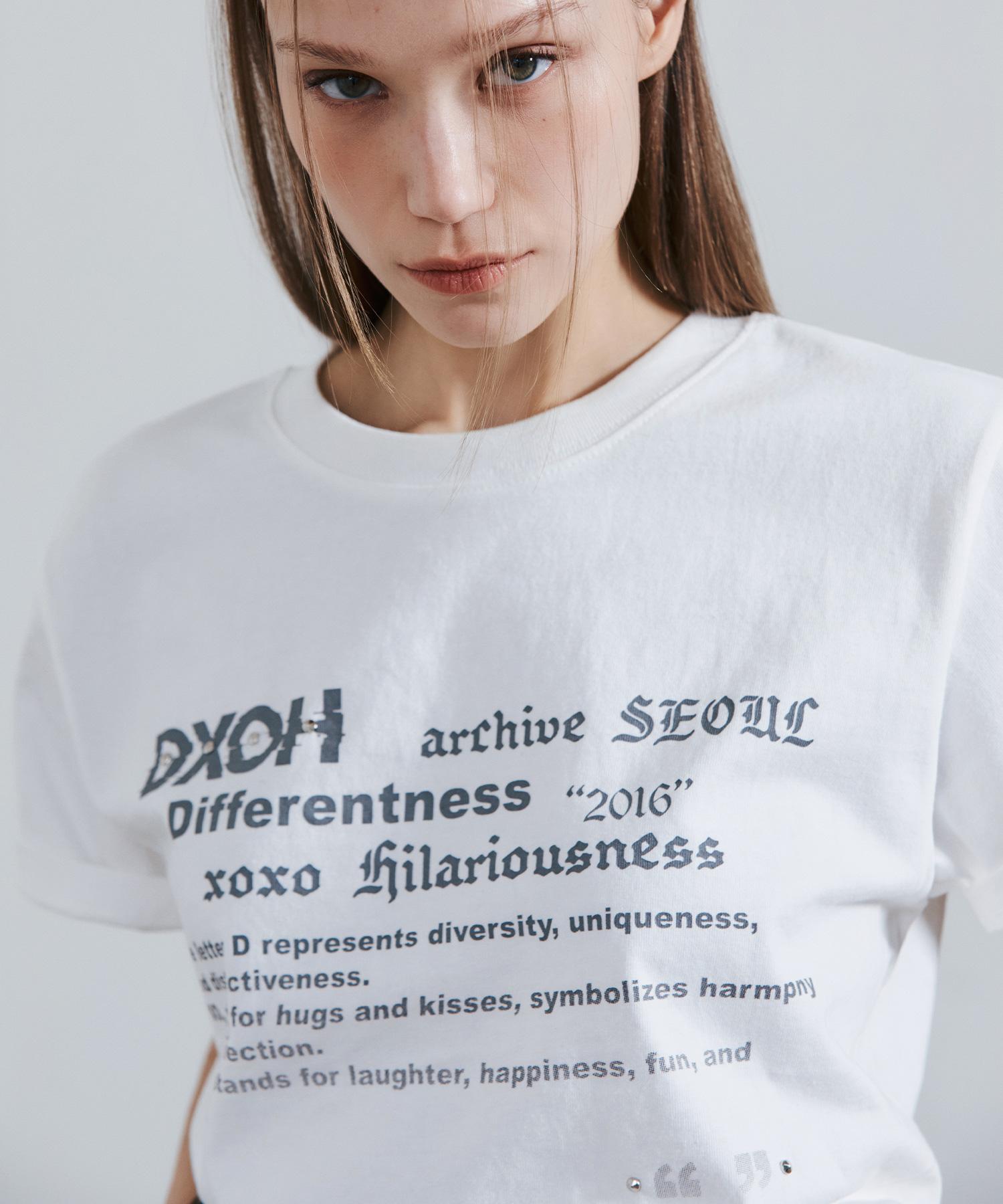 D So H Text Slogan T-Shirt White