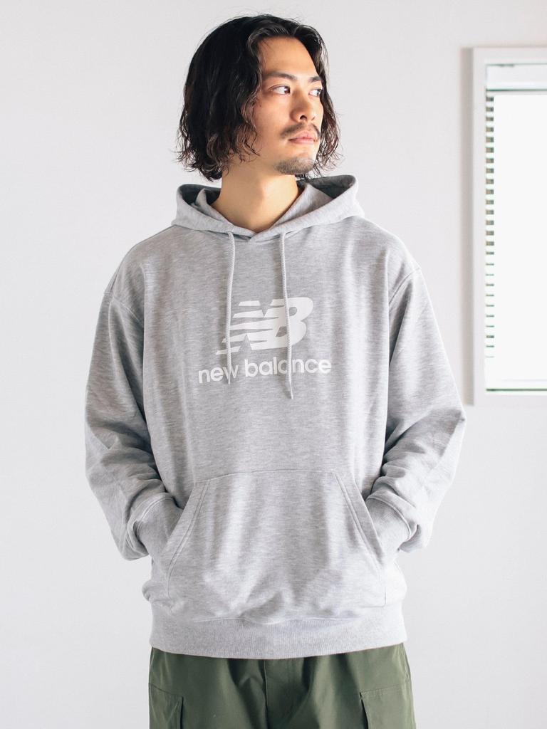 B.:MING LIFE STORE by BEAMS New Balance Logo Sweat-Parka, Herren, Grau, Größe S (92130414424)