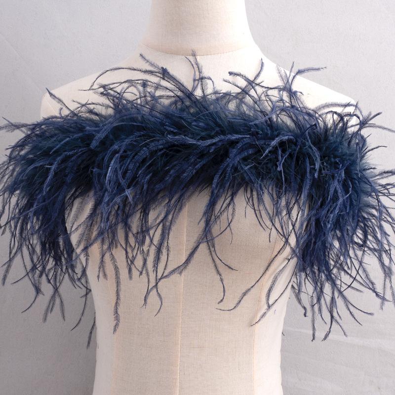 3 Layers Of Color Encryption Bold Ostrich Feather Strip Catwalk Latin Dance Dress Fashion Diy Handmade Clothing Accessories
