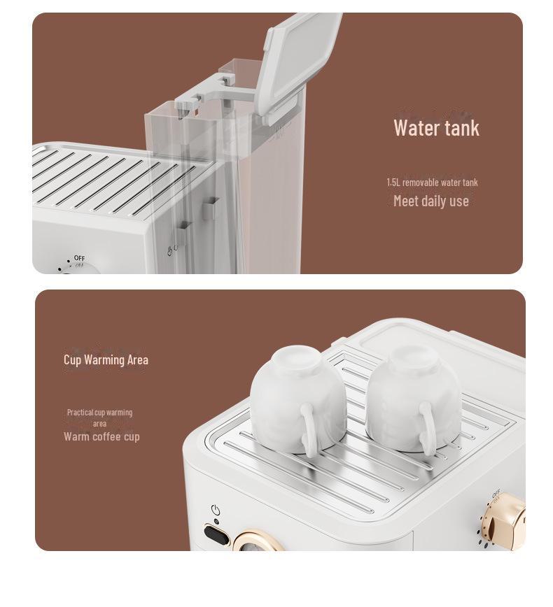 American UDI Semi-Automatic Espresso Machine with High-Pressure Extraction & Milk Frother.