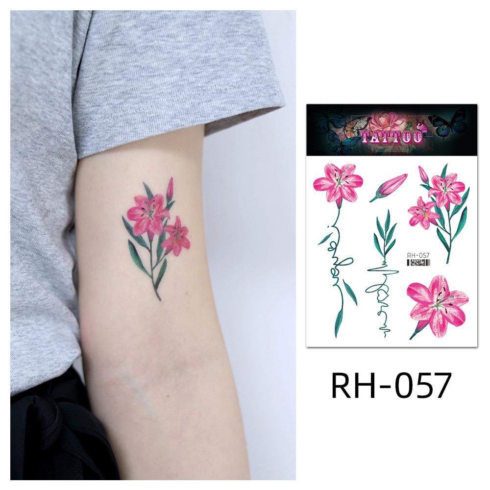 Waterproof Colorful Flower Tattoo Stickers - Disposable Tattoos
