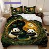 Panda Pattern Bedding Quilt Set Quilt Cover Pillowcase Home Decoration Birthday Gift (1 * Duvet Cover + 2 * Pillowcase, Without Core)