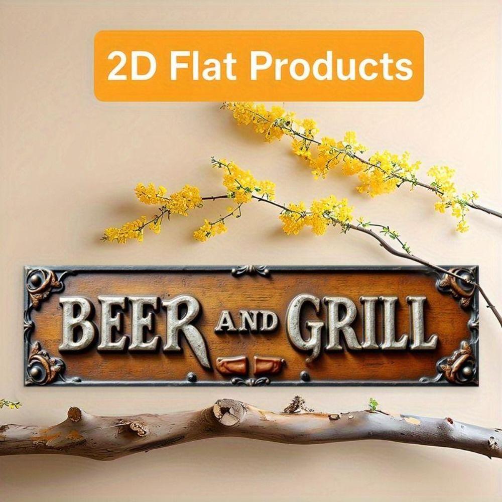 Retro Metal Wall Art for Home Office Beer Bar Decor