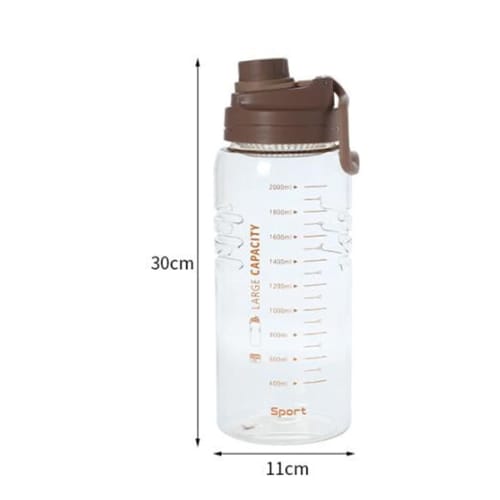 2-Liter Water Bottle, Direct Drinking, Sports Bottle, Plastic, Large Capacity, 2200ml (Blue)