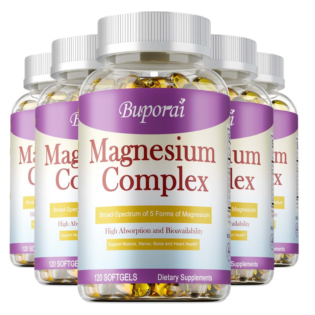 Capsule Complesso di Magnesio, Integratore Multimagnesio, Rilassamento Muscolare, Salute delle Ossa, Integratore Alimentare