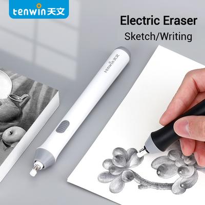 Tenwin Adjustable Electric Rubber Eraser With Rubber Refills Battery Power For Sketch Drawing Erasing School Stationery Supplies