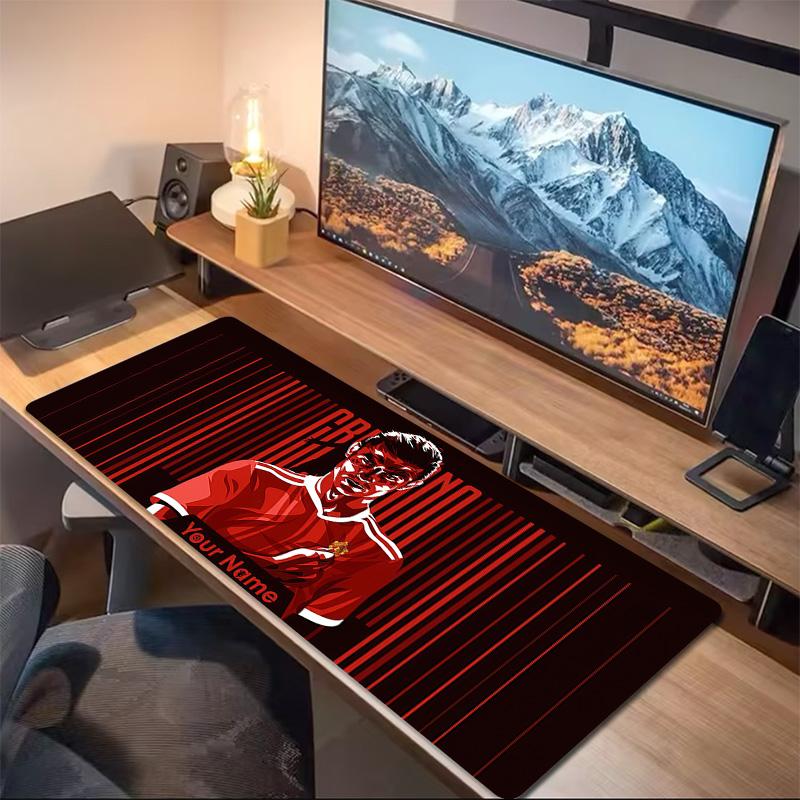 Cr7 Custom Name Large Size Mouse Pad Large Gaming Table Cushion Non-slip Laptop Tablet Big Mousepad XXL Mat Mini PC Playmat With Lock edge