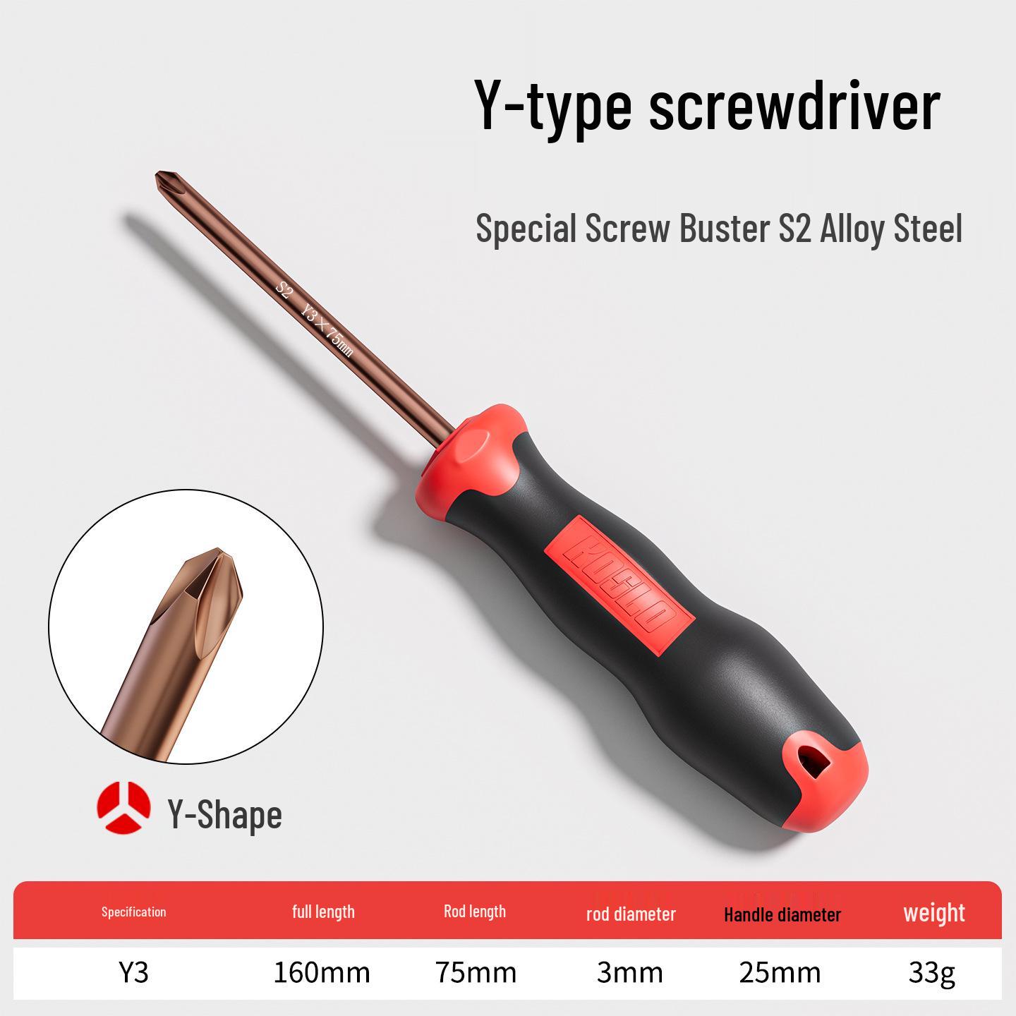 

Specialty S2 High Hardness Screwdriver Set: U-Type, Y-Type, Triangle, Polygon Extended Tips.