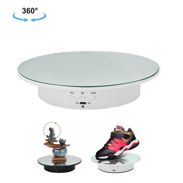 

20cm USB Electric Rotating Turntable Display Stand Video Shooting Props Turntable for Photography, Load: 8kg 20cm (White Mirror) белый