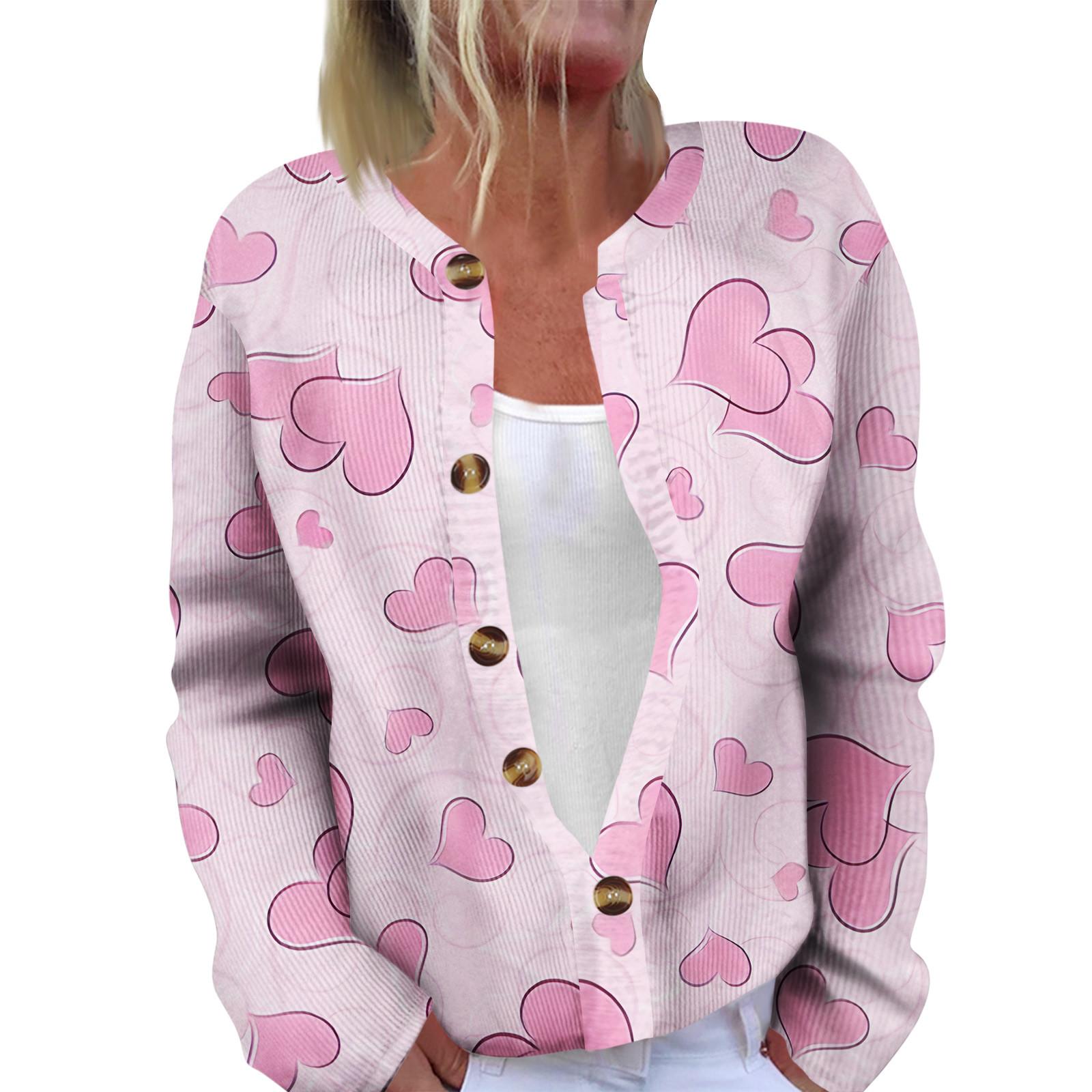 

Модный женский кардиган с длинными рукавами и принтом ко Дню святого Валентина XL арбуз красный