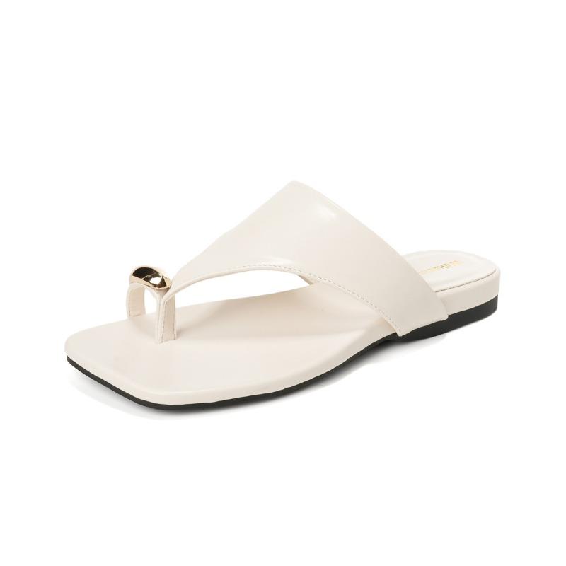 Square-toed Shoes Versatile Shoes Flat Flip-flops Devotion