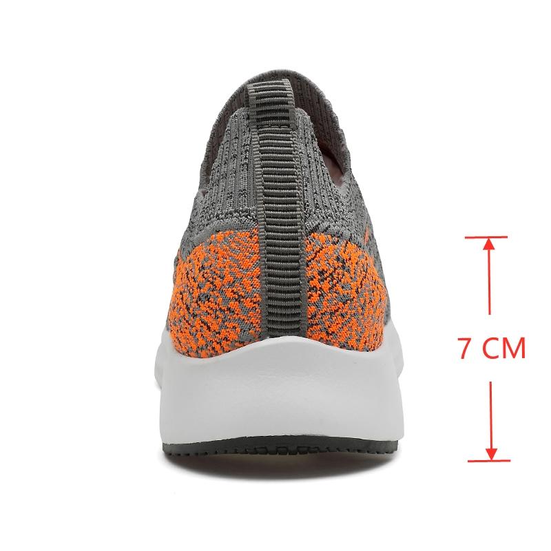 Fashion Lift Man Sneakers Summer Elevator Shoes Height Increase Shoes for Men Mesh Light Breathable 7CM Slip-on Casual Sport Shoes