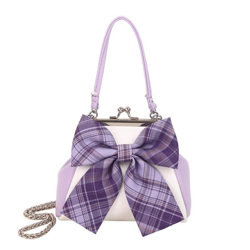 Cute Little Bag 2025 New Mori Sweet Girl Bow Foreign Style Versatile Clip Buckle Messenger Shell Bag Tide