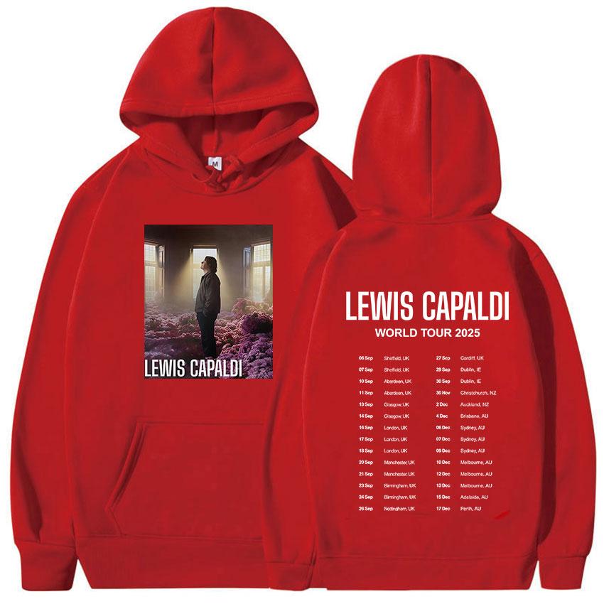 Lewis Capaldis World Tour 2025 Print Hoodie Men Women Long Sleeve Retro Fashion Sweatshirt Fleece Loose Clothing Oversized Hoody