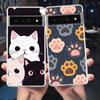 Милий Кіт Прозорий Чохол Для Телефона Google Pixel 9 8 7 Pro 8A 7A 6A 6 Pro XL 5 4 5A 4A 3A 5G М'який TPU Прозорий Захисний Чохол