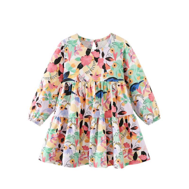 Girl Dress With Cotton Fabric For Princess Style Casual Wear