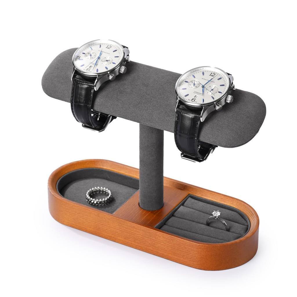 Oirlv Watch Watch Wooden Display Compatible with Qualified SM21202 Stand, 2-4 Stand, Stand, Storage, Photography, High-End, Stylish, Invoices, (Dark