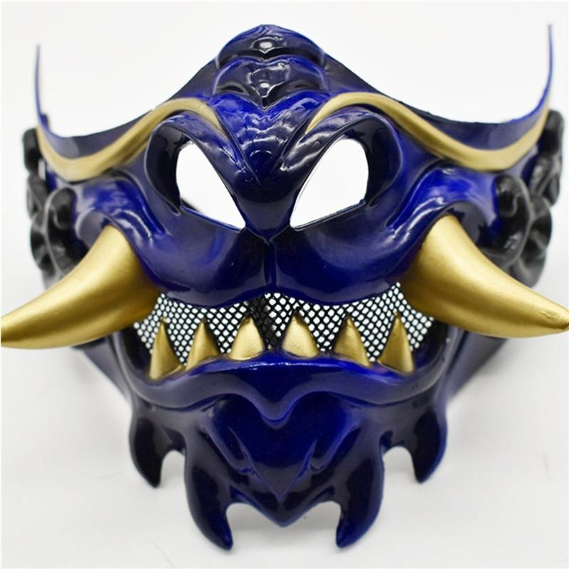 Masquerade Mask Halloween Costume Mask Half Face Mask Japanese Mask Party Mask Devil Samurais Mask Carnivals Mask