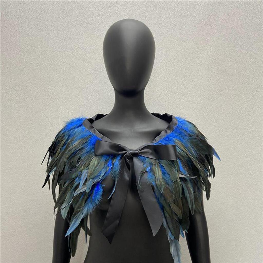 Gothic Feather Shawl Stage Makeup Ball Costume Accessories