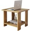 Simple Bedside Table Solid Wood Nightstands Double-Layer Night Table Living Room Sofa Side Table Modern Home Bedroom Furniture